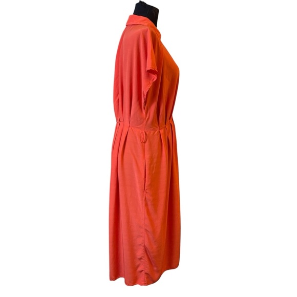 Corey Lynn Calter Anthropologie Pink and Orange Buttoned Midi Dress - Picture 11 of 15